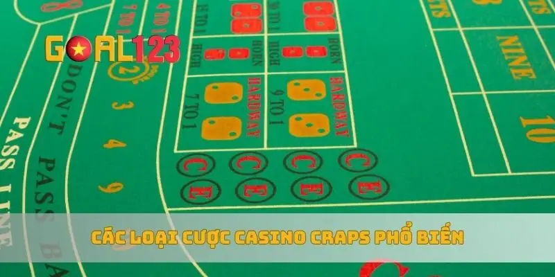 Các loại cược casino Craps phổ biến